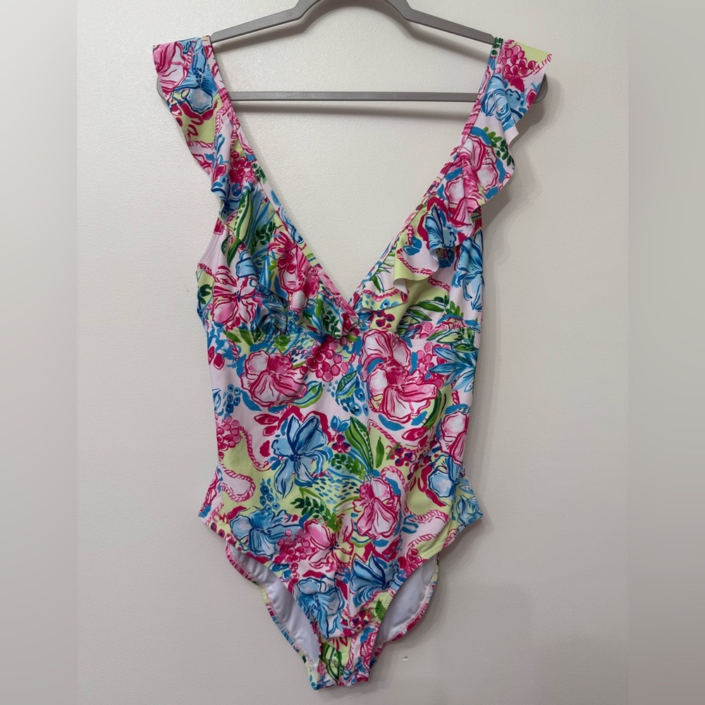 Stella Parker Ruffle Floral Print One Piece Swimsuit - Picture 10 of 15